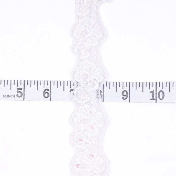 White Iridescent Sequin Lace - Image 2