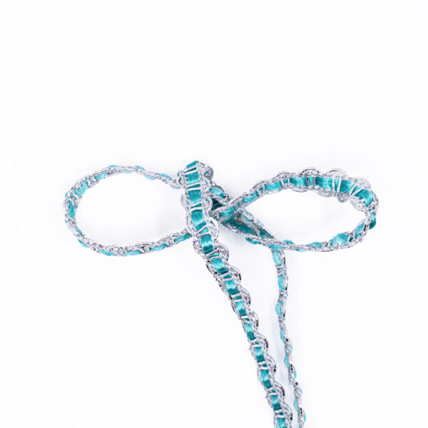 Teal & Silver Ribbon Lace