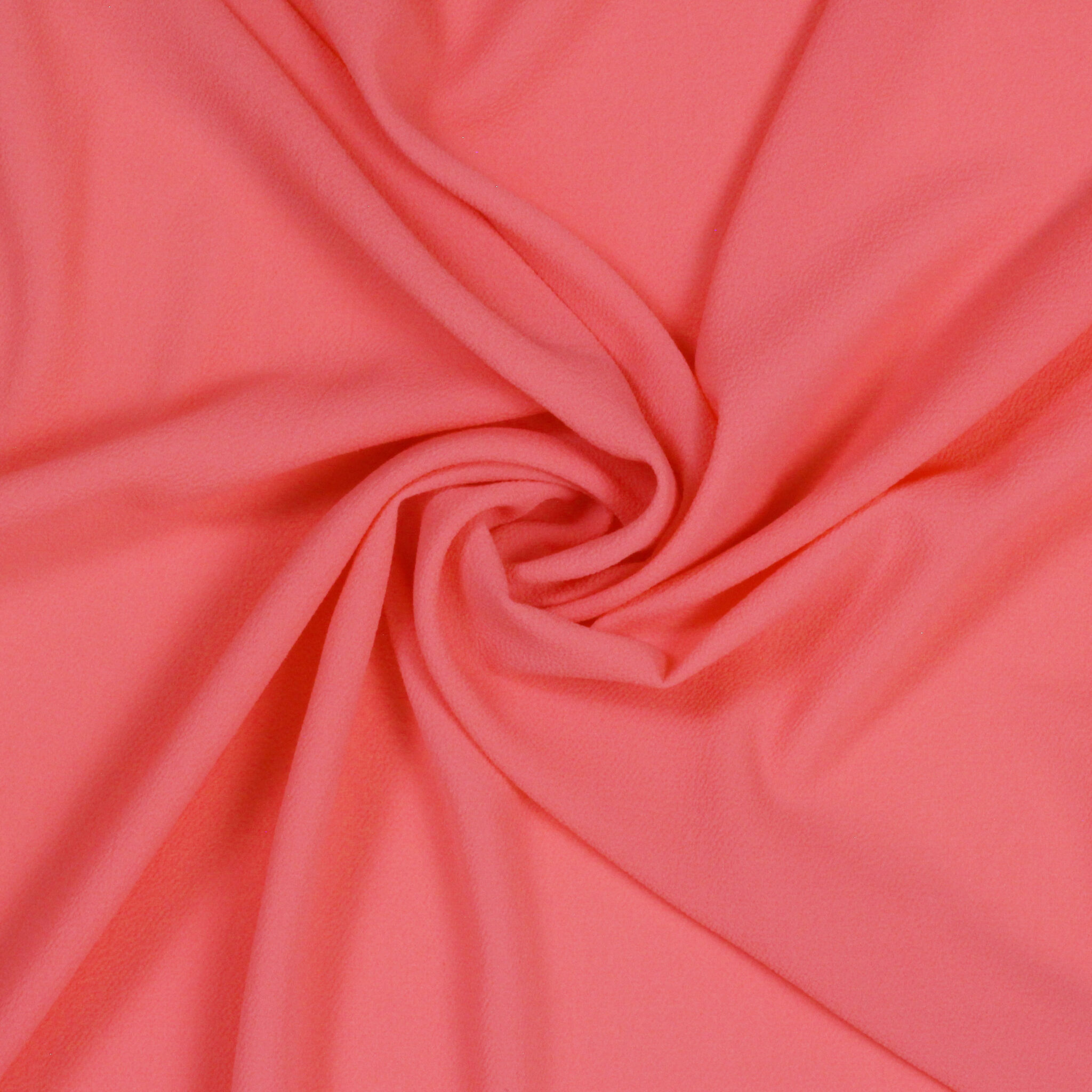 Hot Coral Silk 4-Ply Crepe Fabric main image 0