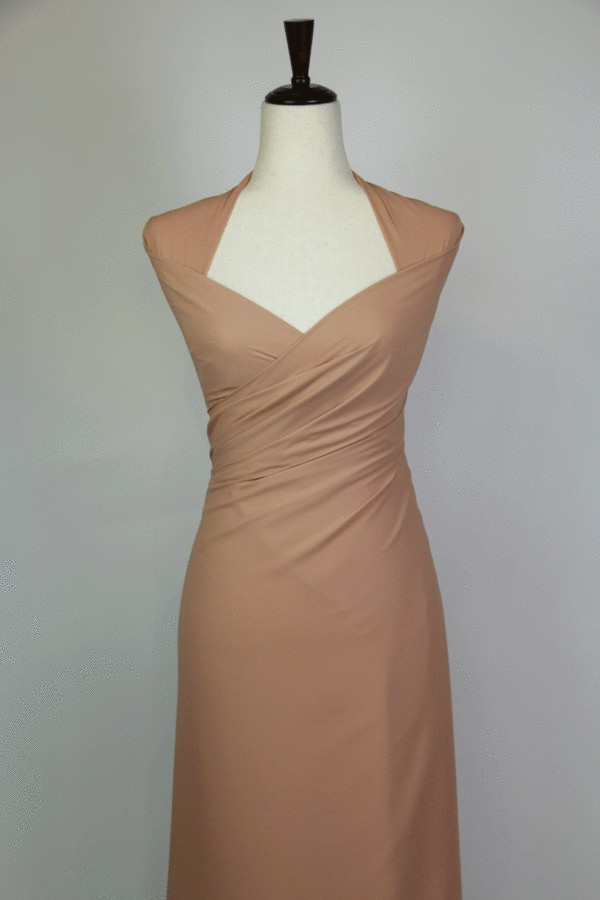 A solid nude georgette fabric