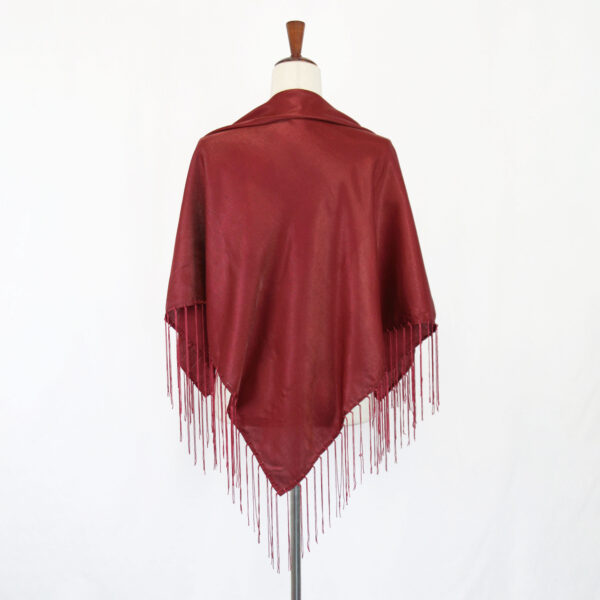 Shimmer Scarf with Fringe - Burgundy