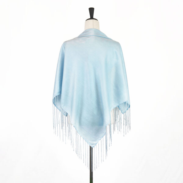 Shimmer Scarf with Fringe - Light Blue