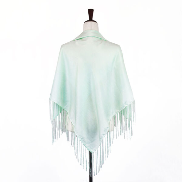 Shimmer Scarf with Fringe - Light Mint