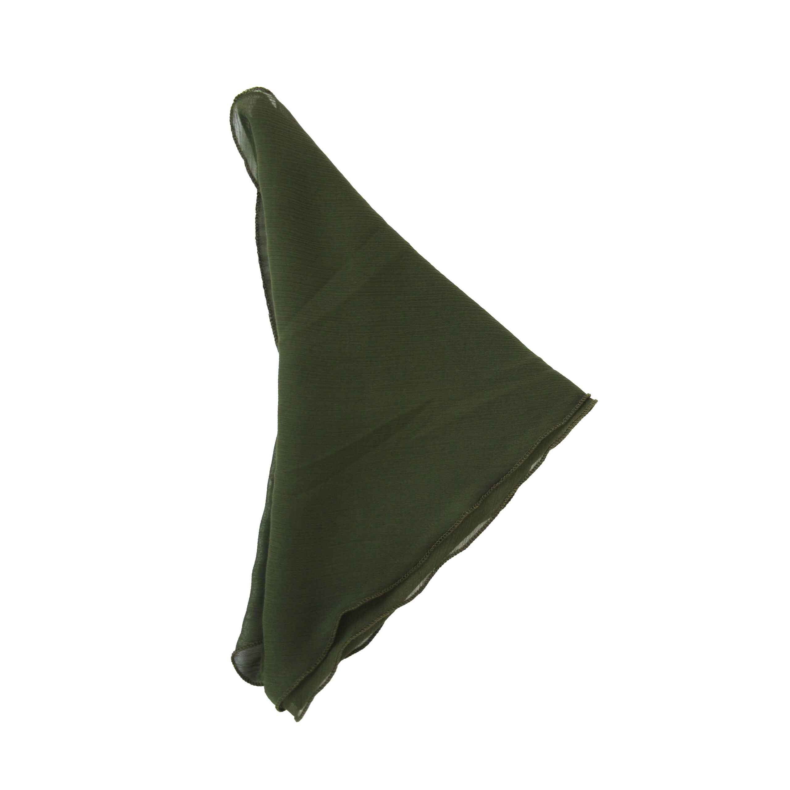 Triangle Crinkle Scarf – Dark Olive | wildbirdfabric