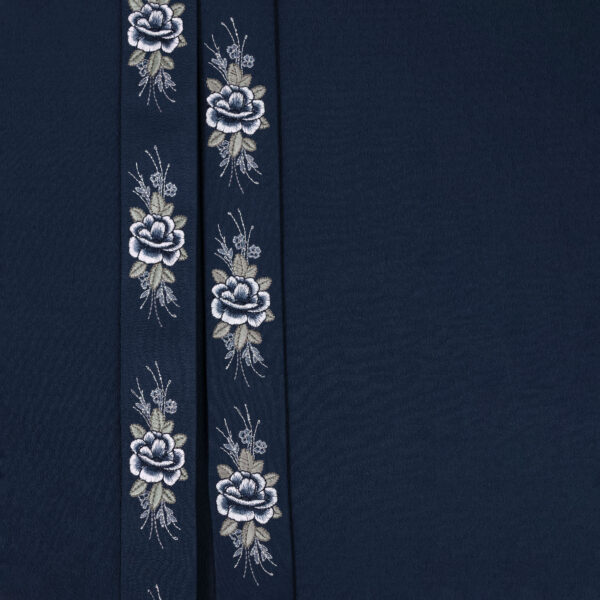 Navy Embroidery - Flower 9 - Image 3