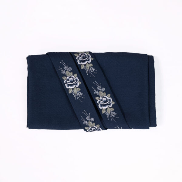 Navy Embroidery - Flower 9 - Image 2