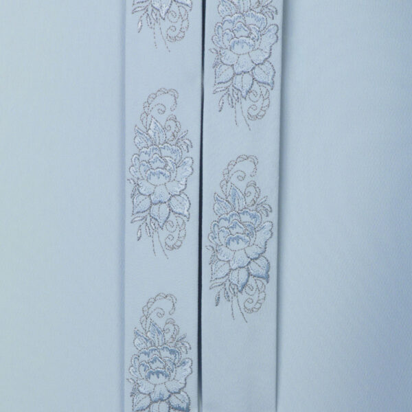 Light Blue Embroidery - Rose 7 w/ Silver