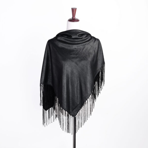 Shimmer Fringe Shawl - Black