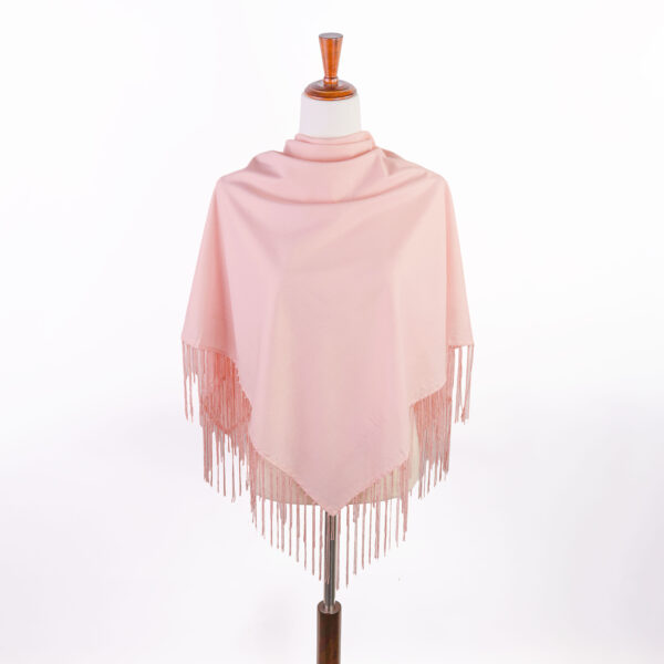 Shimmer Fringe Shawl - Light Pink - Image 2