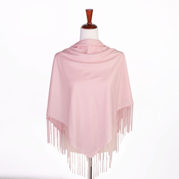 Shimmer Fringe Shawl - Light Pink