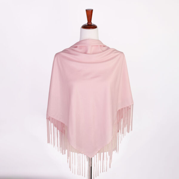 Shimmer Fringe Shawl - Light Pink