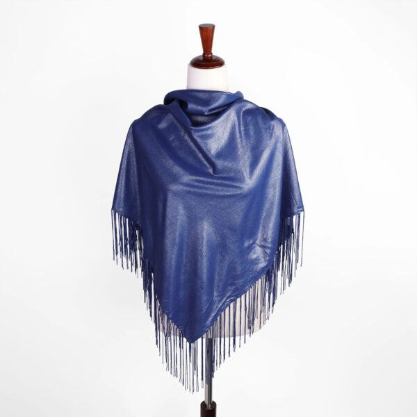 Shimmer Fringe Shawl - Midnight