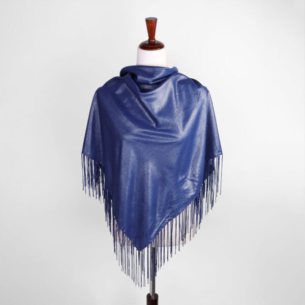 Shimmer Fringe Shawl - Midnight