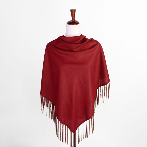 Shimmer Fringe Shawl - Ruby