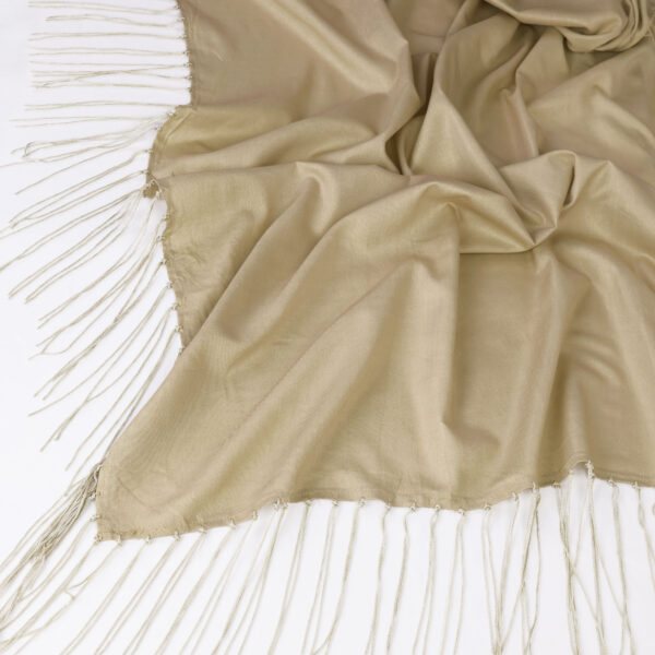 Shimmer Fringe Shawl - Sand - Image 2