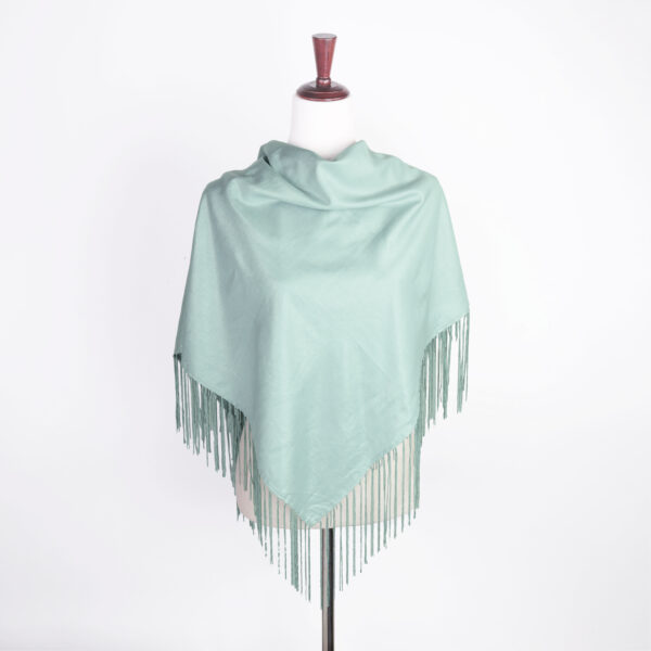 Shimmer Fringe Shawl - Seafoam