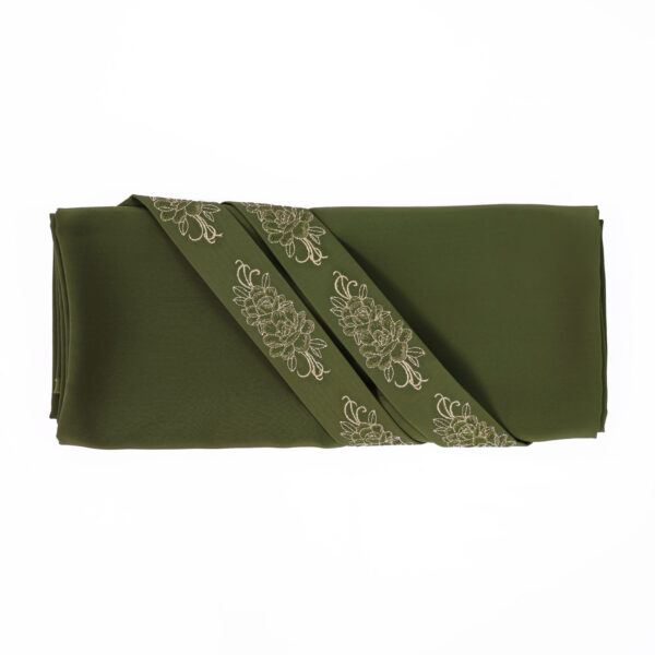 Deep Olive Embroidery - Peony 4-1 - Image 3