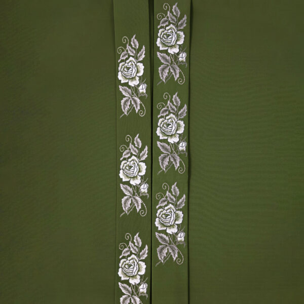 Deep Olive Embroidery - Rose 1