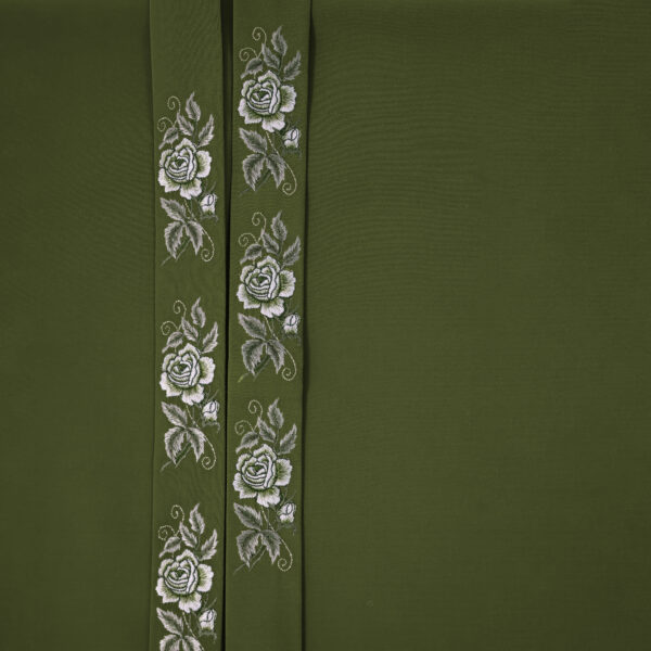 Deep Olive Embroidery - Rose 1 - Image 2