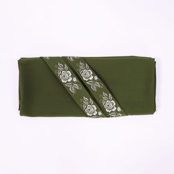 Deep Olive Embroidery - Rose 1 - Image 3