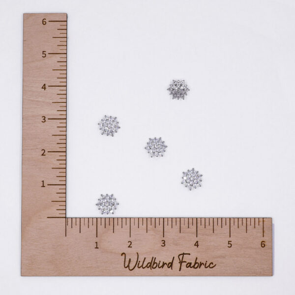 Silver Tiered Flower Buttons 4pc