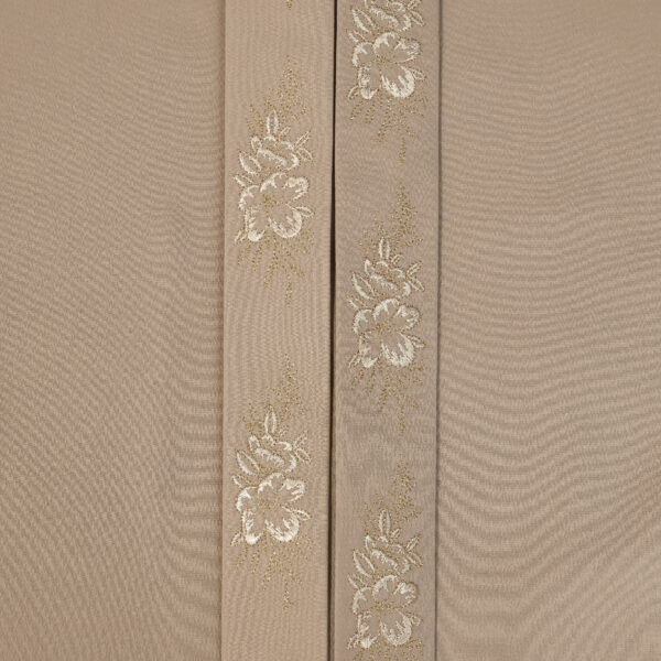 Taupe Embroidery - Hibiscus 2