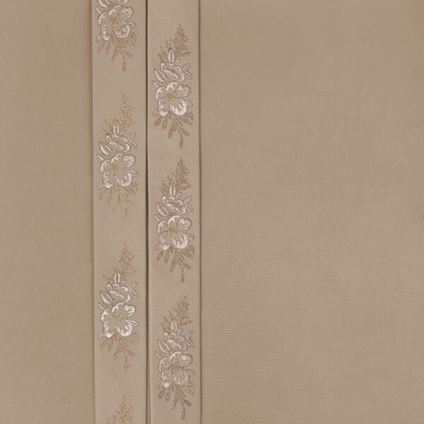 Taupe Embroidery - Hibiscus 2 - Image 2