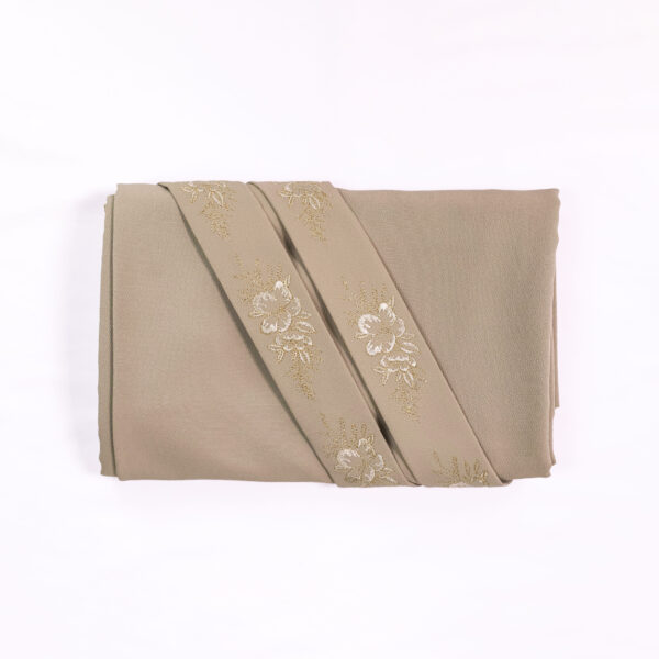Taupe Embroidery - Hibiscus 2 - Image 3