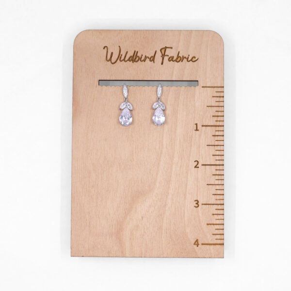 Silver Rhinestone Petal Earrings