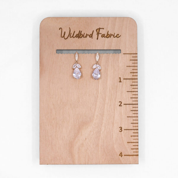 Gold Rhinestone Petal Earrings