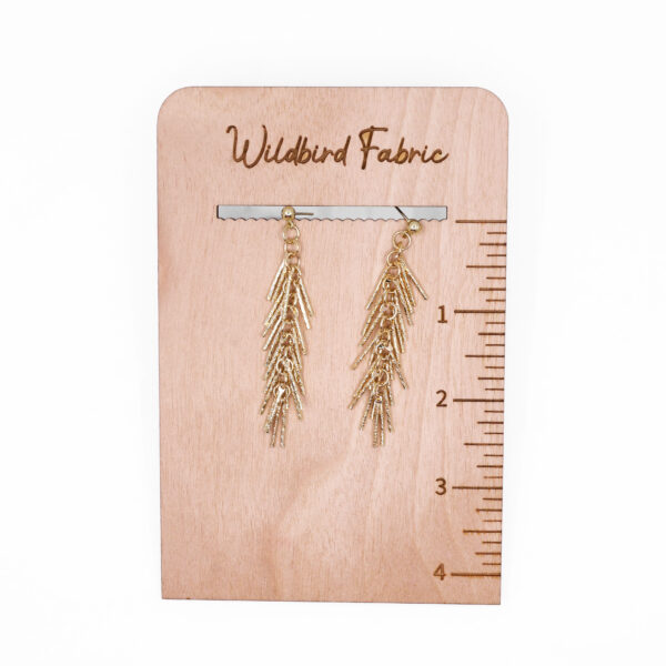 Gold Pine Dangle Earrings