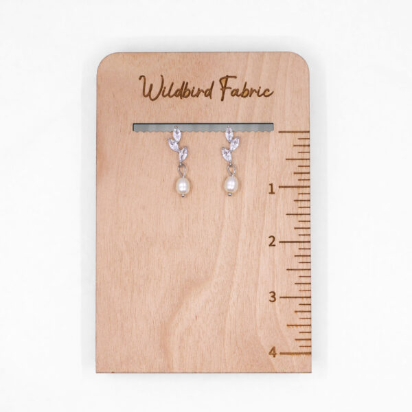 Simple Silver Gem Leaf Earrings