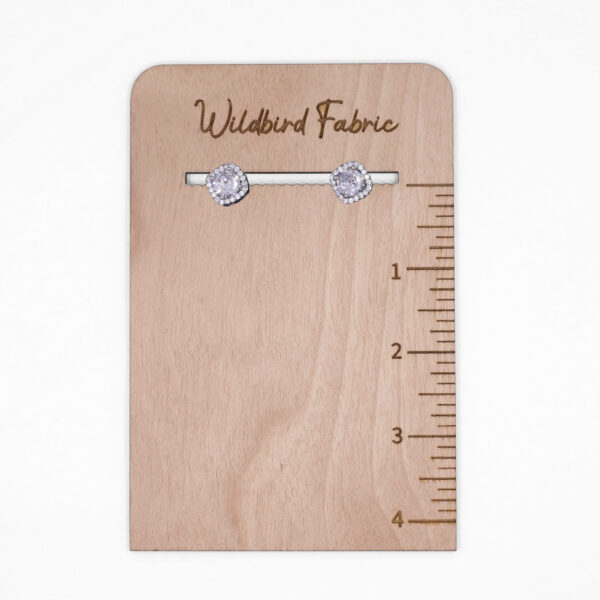 Silver Square Halo Studs