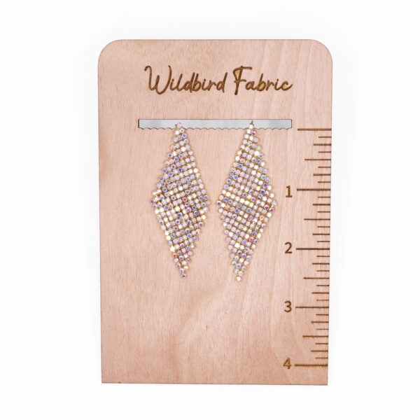 Gold & Iridescent Rhinestone Weave Earrings
