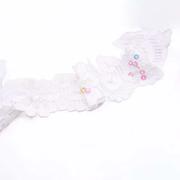 White Jasmine Sequin Lace - Image 2