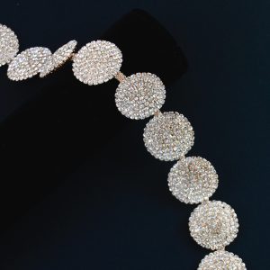 Rose Gold Circle Rhinestone Band
