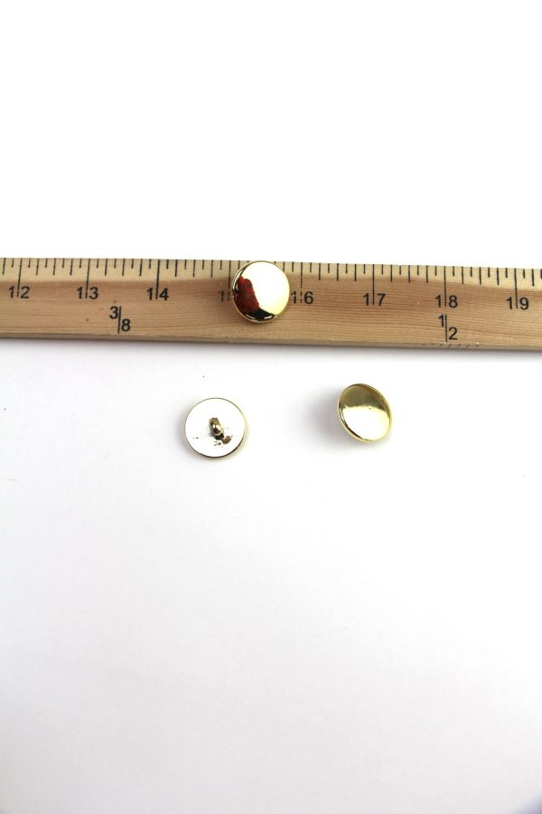 Plastic Flat Gold Button 1"