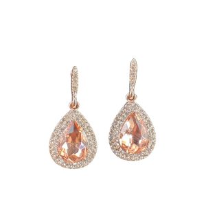Blush Halo Teardrop Earrings