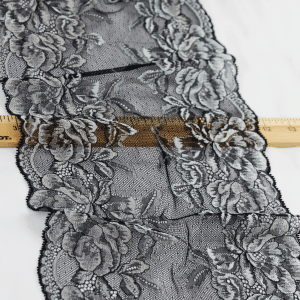 Black with White Rose Lace