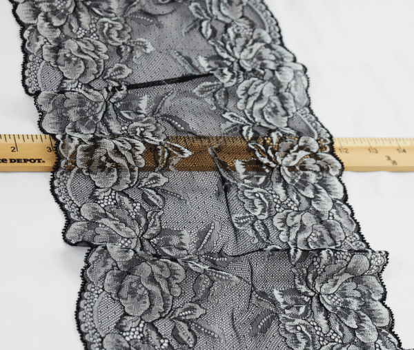 Black with White Rose Lace