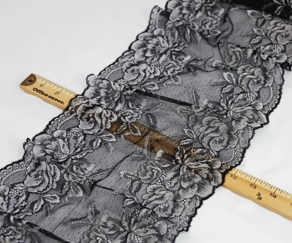 Black with White Rose Lace - Image 2