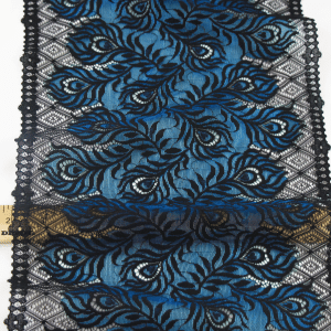 Blue Peacock Feather Lace