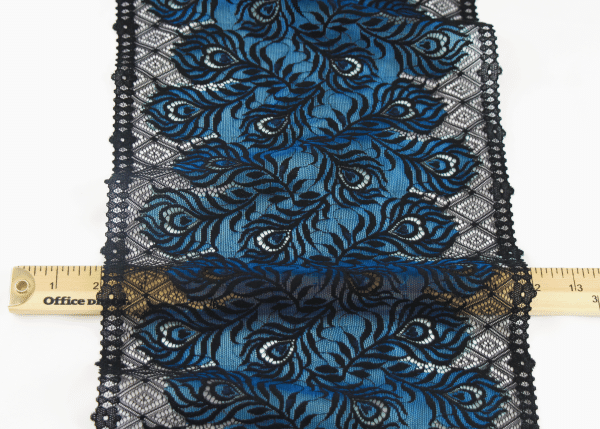 Blue Peacock Feather Lace