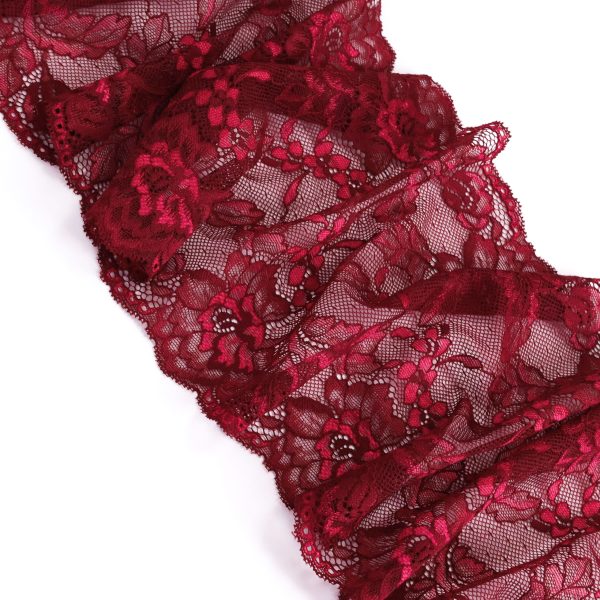 Bright Burgundy Floral Lace - Image 2