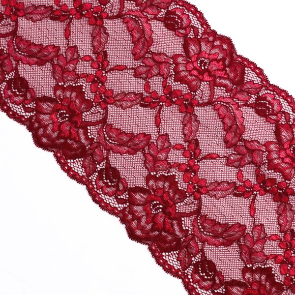 Bright Burgundy Floral Lace - Image 3