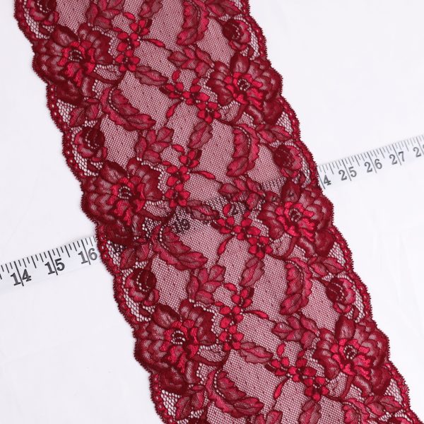 Bright Burgundy Floral Lace - Image 4