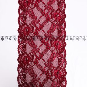 Bright Burgundy Floral Lace