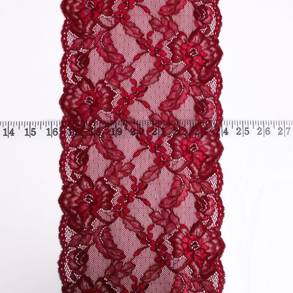 Bright Burgundy Floral Lace