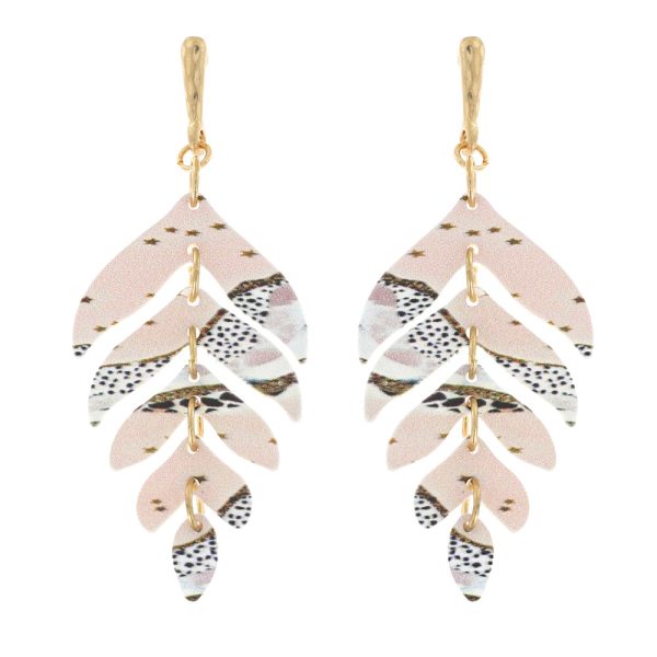 Beige Fern Earring