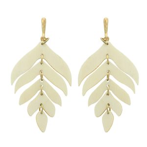 Ivory Wood Fern Earrings